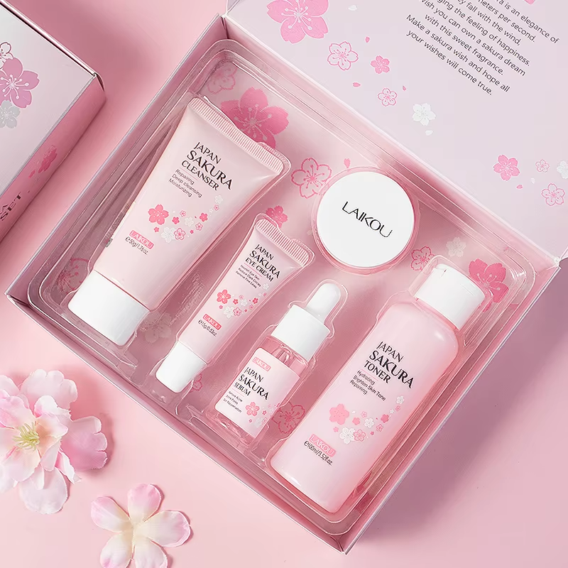 Kit Skincare Japonais Sakura Laikou - Routine Complète 5 Produits