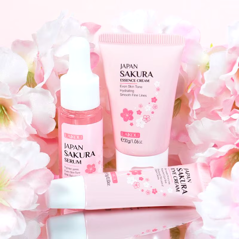 Kit Skincare Japonais Sakura Laikou - Routine Complète 5 Produits